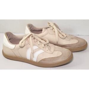 Via Marte Women's Beige Casual Sneakers in Nappa Leather, Size 8